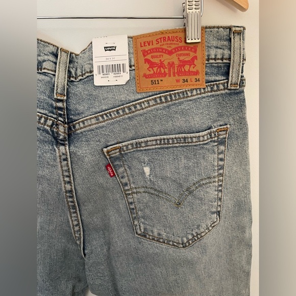 Levi's Men's 511 Slim Fit Jeans Better Days Blue Distressed 34 x 34 B4HP - Picture 7 of 7